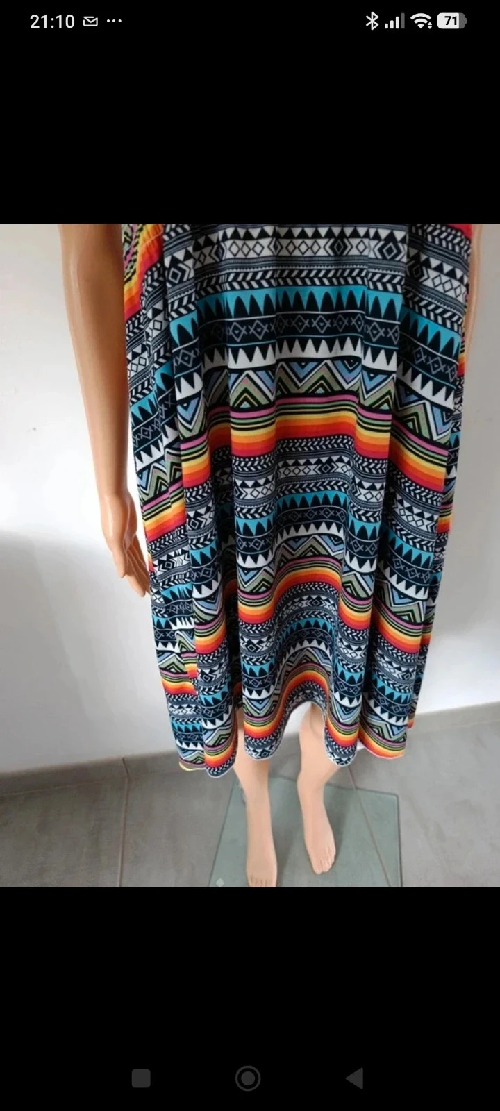 Vestido de verano de espalda descubierta con estampado étnico multicolor para mujer S/M – photo 11